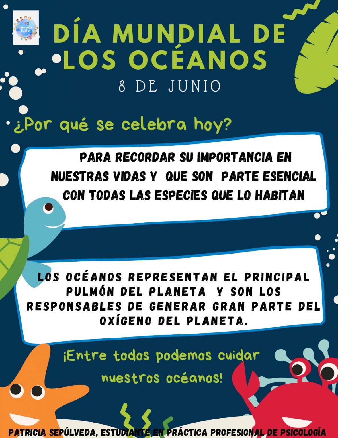 8 de Junio Día Mundial de los Océanos Colegio Montessori Temuco