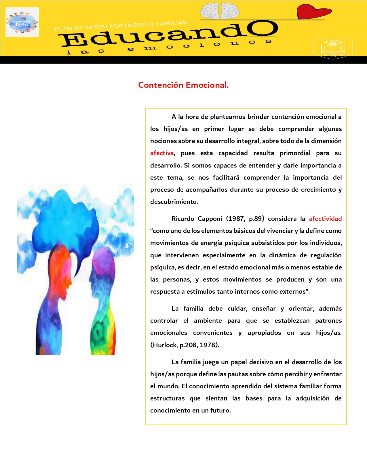 Plan De Apoyo Psicológico Familiar Educando Las Emociones 2da Edición Colegio Montessori 7964