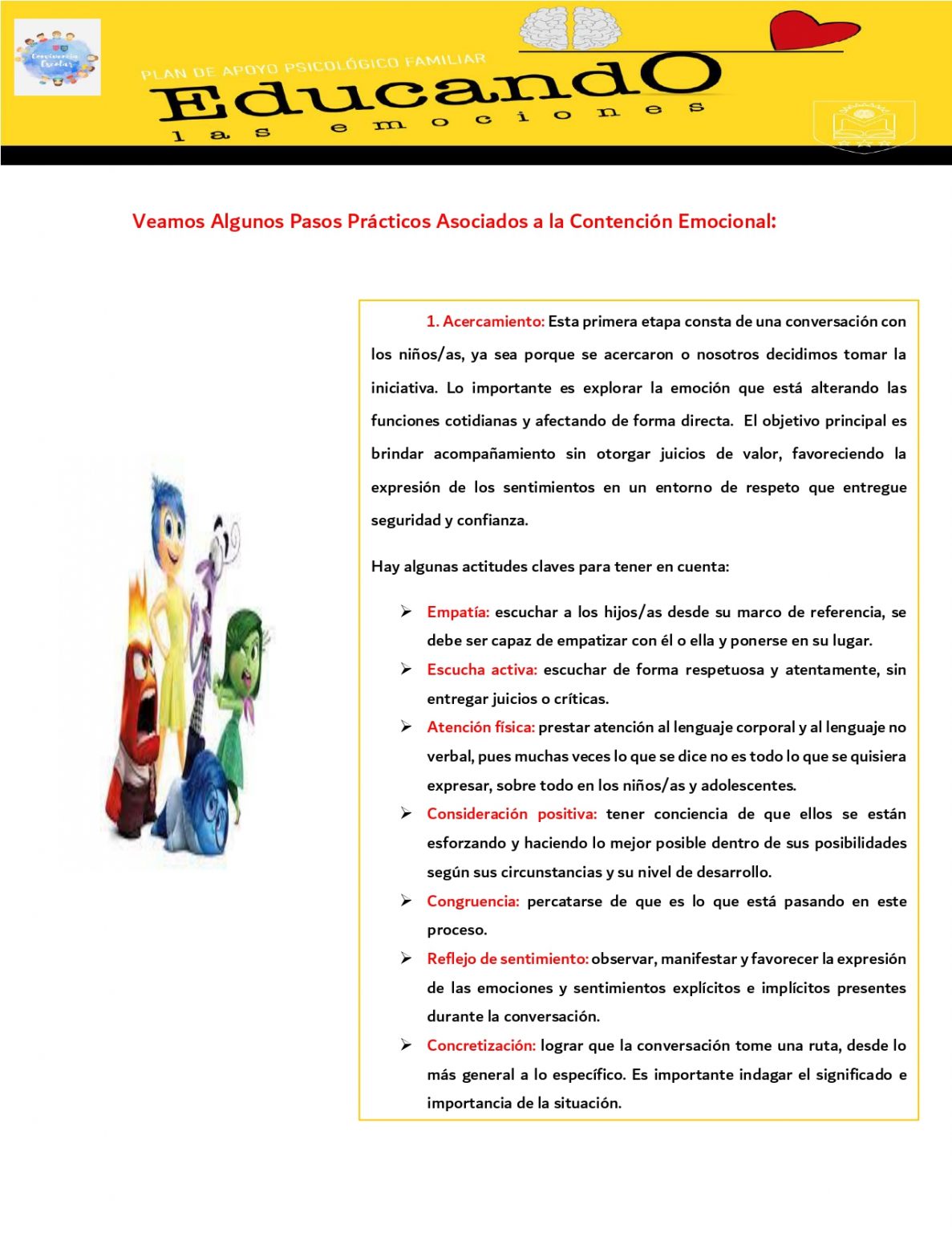 Plan De Apoyo Psicológico Familiar Educando Las Emociones 2da Edición Colegio Montessori 2135